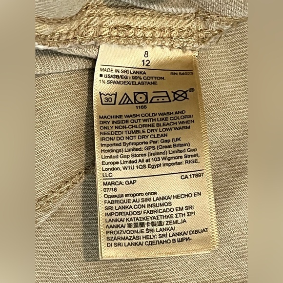 GAP Women’s Beige Tan Khaki High Rise Wide Leg Crop Trousers Pants Size 8 - Picture 13 of 16